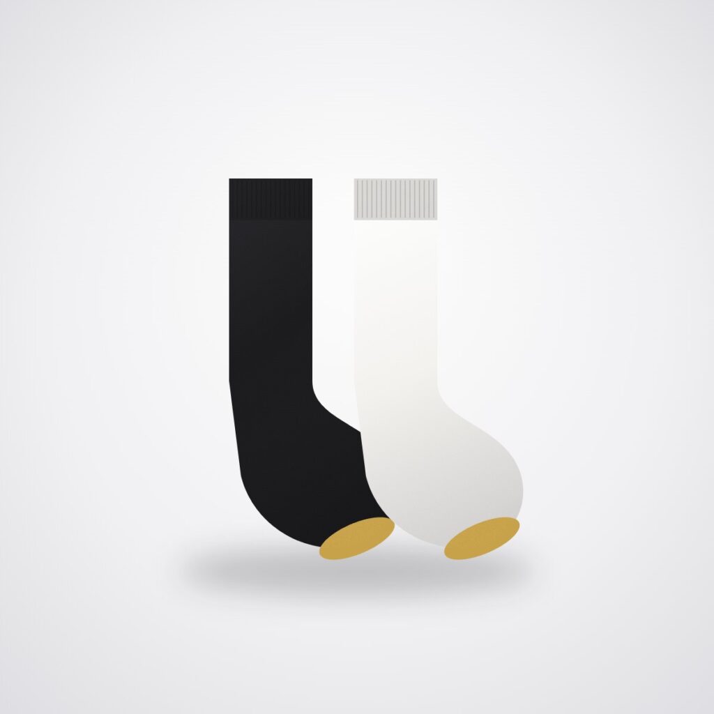SMR Crew Socks — 2-Pack (Black/White)